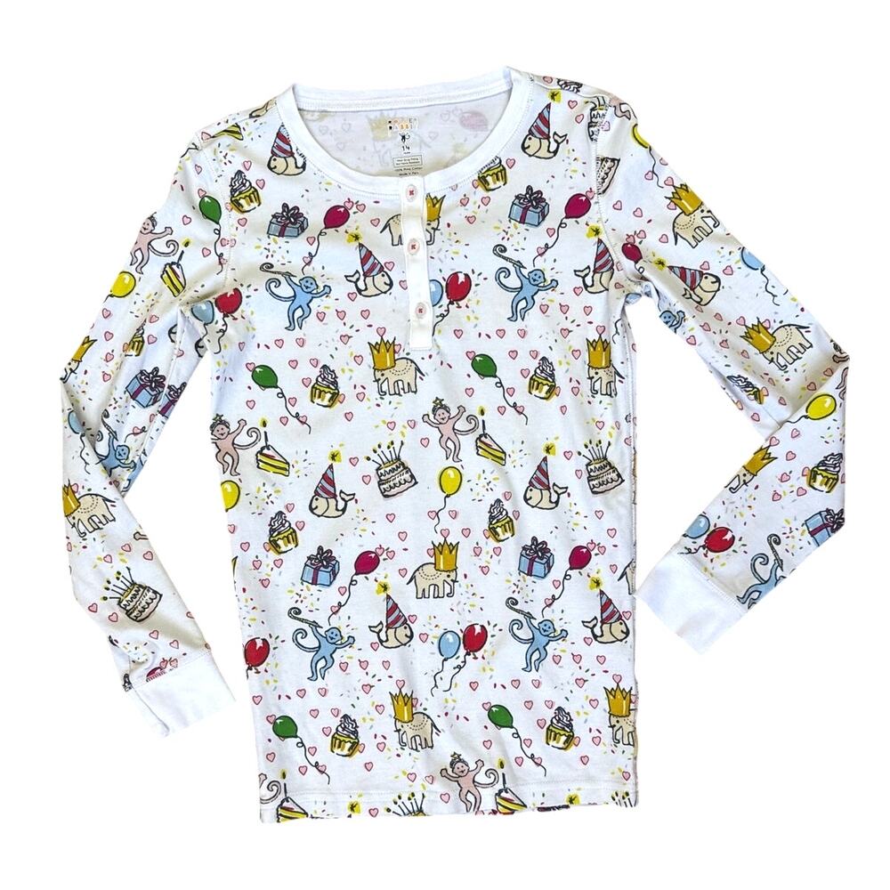 Roller Rabbit Party Animals Monkey Henley Pajama Top Size 14 years
